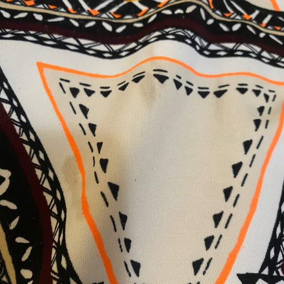 Geometric Patterned Dress - Black, White, Red, Yellow - Picture 2 of 7